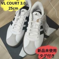 신품 미사용 adidas VL COURT 3.0 W 25cm 흑백