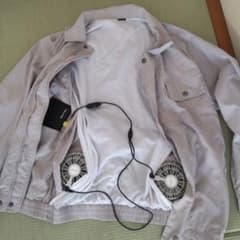 空調服 グレー バッテリー ファン付きのサムネイル