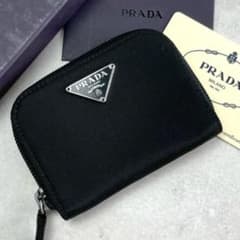 PRADA プラダ 二つ折り財布 コインケース レザー 三角ロゴ Gカード付 