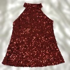 【新品】社交ダンス トップス スパンコール 青 ブルー レッスン パーティーのサムネイル
