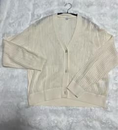 【最終値下げ】UNIQLOメッシュVネックショートカーディガン　Sのサムネイル