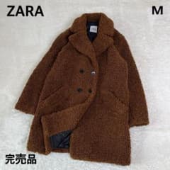 完売品ZARAザラダブルテディベアボアコートブラウンM - メルカリ