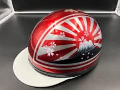 コルク半 カスタム 富士日章 三つボタン キャンディレッド ラメ 桜