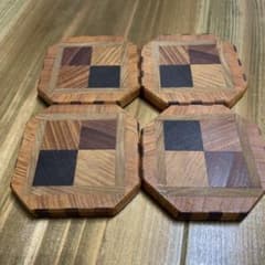 寄木細工 コースター 4枚セット 木製のサムネイル