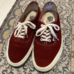 VANS USA製　オーセンティック　27センチ　コーデュロイ レッドスニーカーのサムネイル