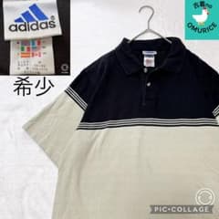 「レア」adidas 90's 万国旗タグ　ポロシャツ　刺繍ロゴ　ヴィンテージ