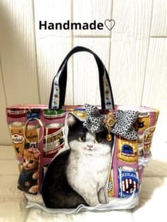 コヤンイサムチョン黒猫パネルが可愛い♪ハンドメイドリメイク♡トート