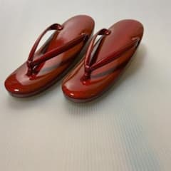 キンワシ　草履　本革　牛赤　送料込み　値下げのサムネイル