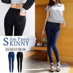 スキニーパンツ レディース ハイウエスト デニムパンツ 美脚 ジーンズのサムネイル