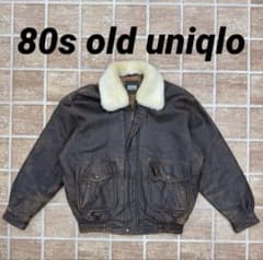 80s old uniqlo A-2 G-1 本革 レザージャケット XL ボア - メルカリ