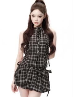 Refined Check Ribbon Set black - メルカリ
