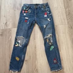 Keko様専用　ZARA デニム ダメージジーンズのサムネイル