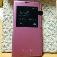 ギャラクシーs5 純正手帳型カバー　ピンクのサムネイル