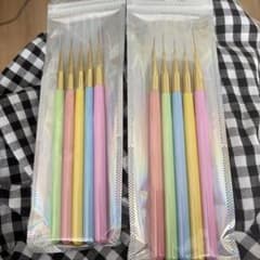 ネイルアート用 極細筆 5本セット パステルカラー　ネイル用　ネイル筆のサムネイル