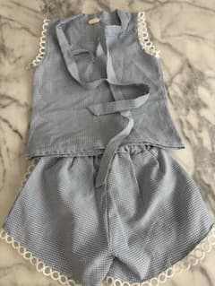 ベビー服 上下セット ギンガムチェック ブルーのサムネイル