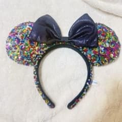 ディズニー　カチューシャ　ミニーちゃん　スパンコール　レインボーのサムネイル
