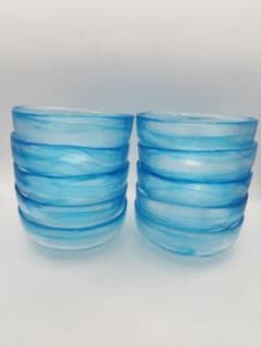 d527【新品・未使用】ガラス数茶碗 馬盥 流水 青 10客 広畑久仁彦 紙箱 d527【新品・未使用】ガラス数茶碗 馬盥 流水 青 10客 広畑久仁彦 紙箱