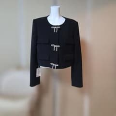♡Self-portrait♡ ビジュー付きリボンボタン ♡黒ジャケット♡のサムネイル