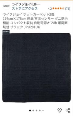 日本製　ホットカーペット2畳 176cm×176cm タイマー付きのサムネイル