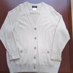 CHANEL カシミア100%ベージュ Vネックカーディガン 46 - メルカリ