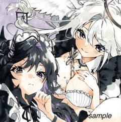天使と悪魔の冥土様】オリジナル手描きイラスト☆アナログイラスト☆中