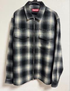 Supreme Studded Shadow Plaid ZipUp Shirt - メルカリ