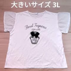 大きいサイズ3Lリボン香水柄半袖Tシャツのサムネイル