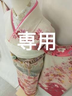 売約済み 美品 正絹振袖3点セット 桜尽くし 金彩 卒業式 裄67 身丈163