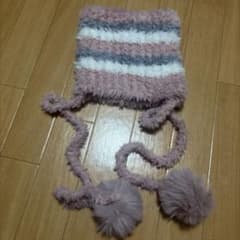 帽子 もふもふ ピンク グレーのサムネイル