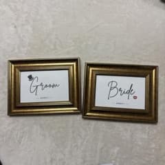 結婚式 受付サイン Groom Bride 2点セット(写真立て付き)のサムネイル