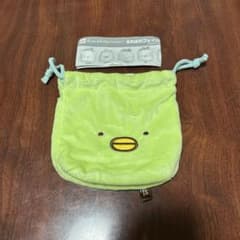 【匿名配送】すみっコぐらし ふわふわフェイス 巾着2 ぺんぎん？のサムネイル