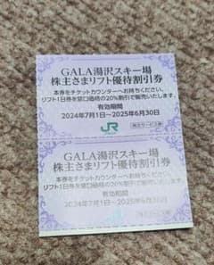 GALA湯沢スキー場 株主優待券 リフト割引券 有効期限2025年6月30日のサムネイル