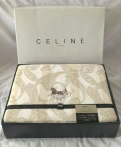 訳あり未使用】セリーヌ CELINE 綿毛布 ペイズリー柄 西川産業 日本製