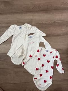 PETIT BATEAU ベビー 長袖ボディ 3点セット 12m/74cmのサムネイル