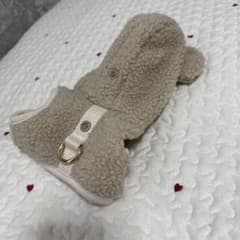 モンシェリ　耳付きボアフードハーネス ベージュ　Sサイズのサムネイル