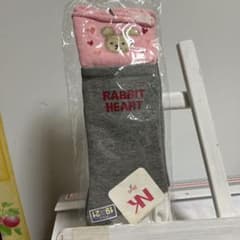 新品 JOLIE キッズ靴下 19-21cm グレー ピンクのサムネイル