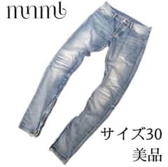 mnml ダメージ加工 裾ジップ バイカーデニム y2k archive - メルカリ