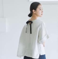 fog linen work 北欧暮らしの道具店 別注 リネン リボン ブラウス 