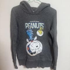 PEANUTS スヌーピー フード付きパーカー グレーのサムネイル