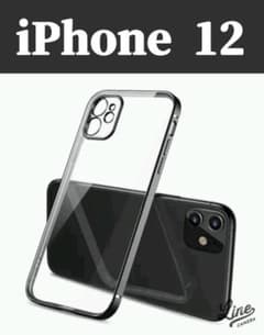 スマホケース　iPhone　アイフォン　ブラック　背面クリア　側面ブラックのサムネイル