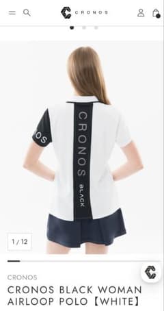 【新品】CRONOS BLACK WOMAN クロノス ポロシャツ　女性　Mのサムネイル
