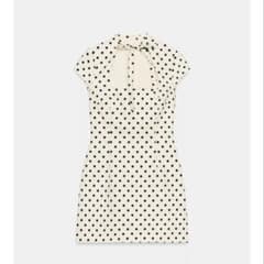 【即日発送】Zara タイリボン ドットプリントショートワンピースのサムネイル