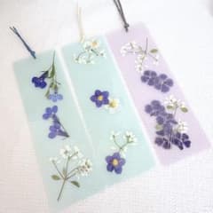 押し花しおり 3本セット ハンドメイドのサムネイル