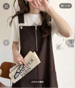 フロントジップ ダークブラウンスカートLサイズ新品、未使用のサムネイル