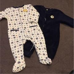 男の子ロンパース厚手長袖 2枚セットのサムネイル