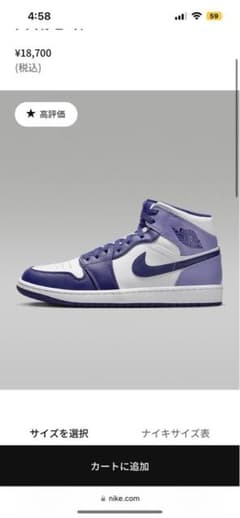 Nike Air Jordan 1 Mid "Sky J Purpleのサムネイル