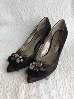 GINZA Kanematsu ビジュー パンプス ハイヒール23.5のサムネイル