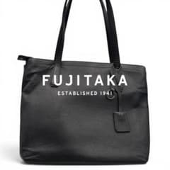 良品 フジタカ 本革 レザートートバッグ ネイビー PC A4 肩掛け可 国産
