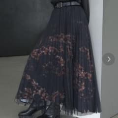 極美品 HARE blurフラワーガラフレアスカート オレンジのサムネイル