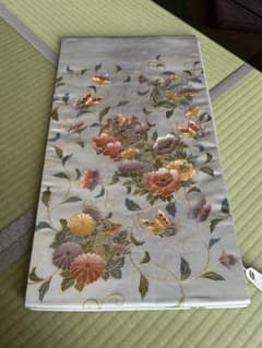 花柄刺繍 名古屋帯グレー 西村誠史作 - メルカリ